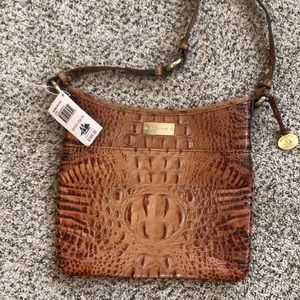 NWT Brahmin Crocodile-embossed Cross-body bag.